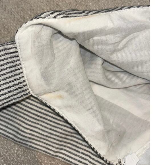 NWT J.Crew Striped Linen Blend Square Neck Tank Top Black White Size Medium - Picture 8 of 8